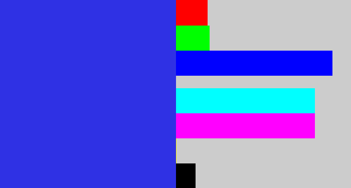 Hex color #2f31e4 - light royal blue