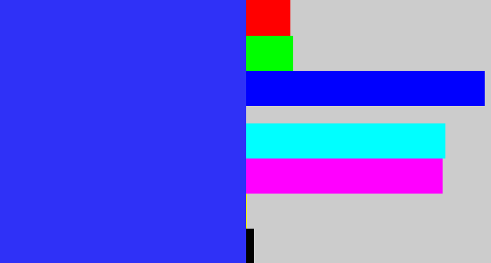 Hex color #2f31f7 - light royal blue