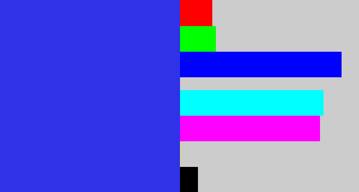 Hex color #2f32e6 - light royal blue