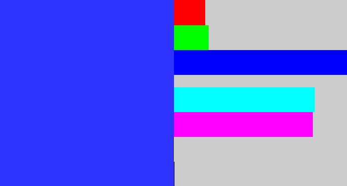 Hex color #2f33fe - light royal blue