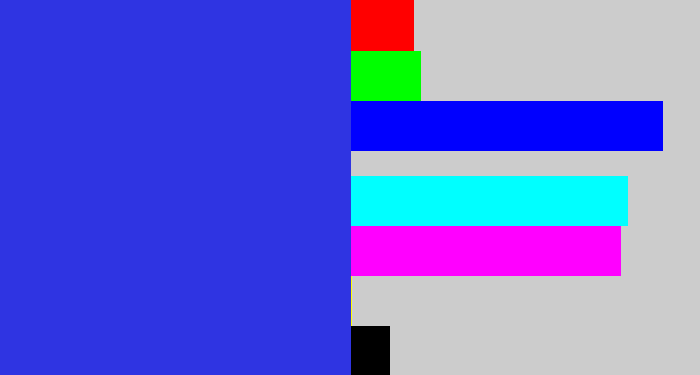 Hex color #2f34e2 - light royal blue