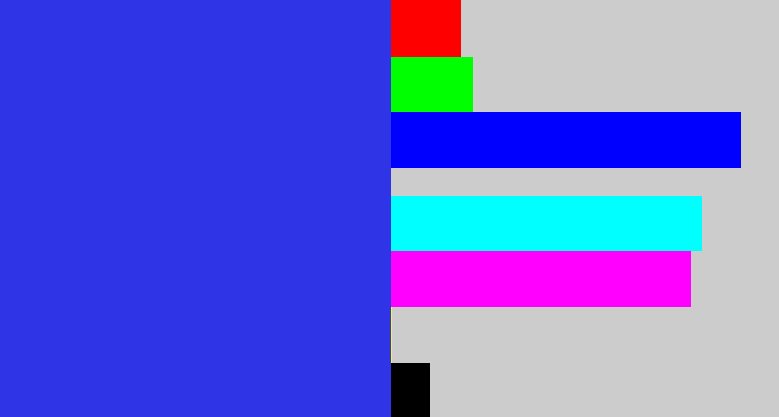 Hex color #2f35e6 - light royal blue