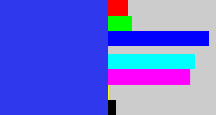 Hex color #2f38ed - light royal blue
