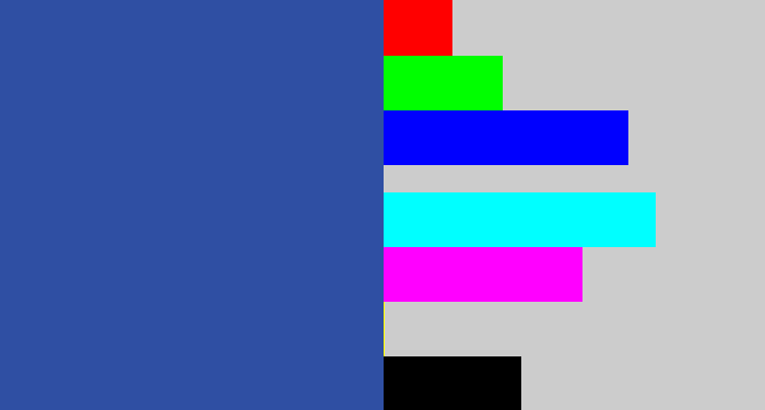 Hex color #2f4fa3 - denim blue
