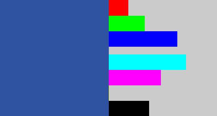 Hex color #2f53a0 - denim blue