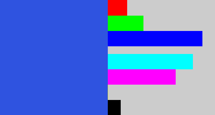 Hex color #2f53e0 - azul