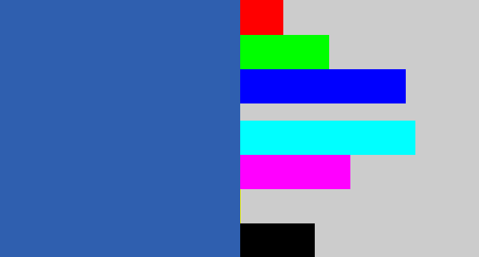 Hex color #2f5faf - mid blue