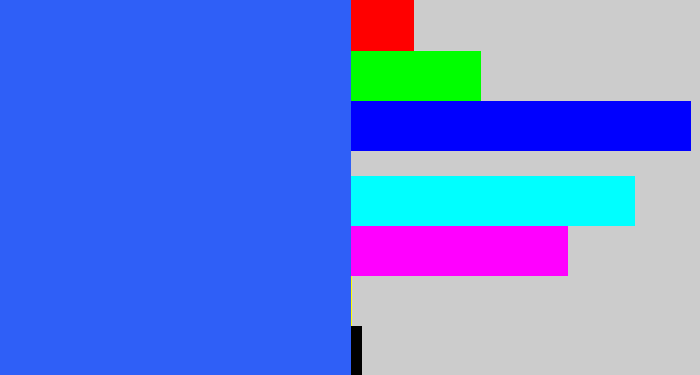 Hex color #2f5ff7 - azul