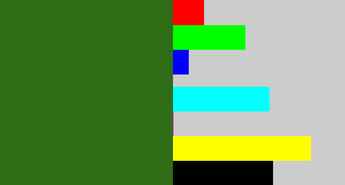 Hex color #2f6c16 - tree green