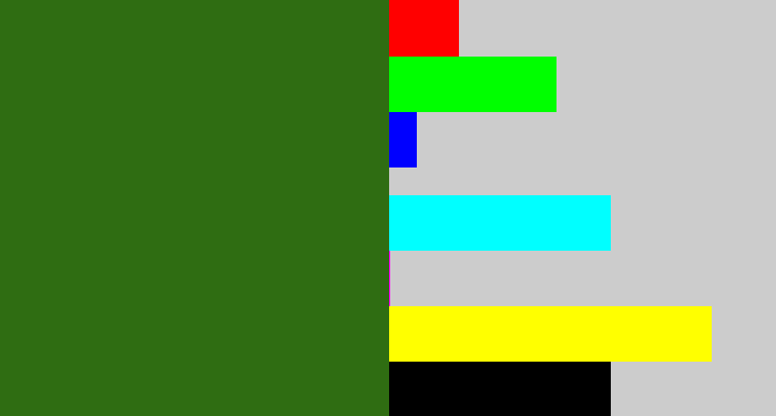 Hex color #2f6d12 - tree green