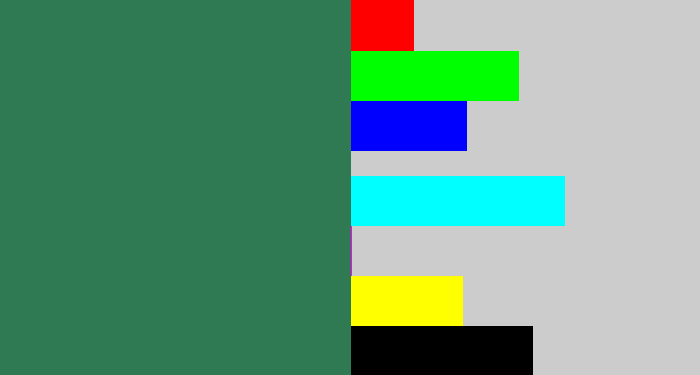 Hex color #2f7a53 - dark green blue
