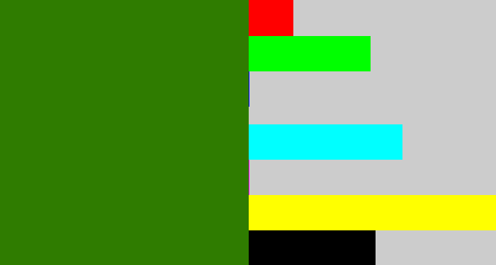 Hex color #2f7c00 - dark grass green