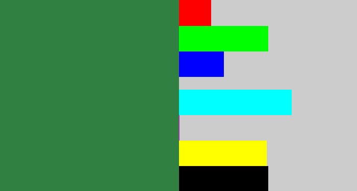 Hex color #2f8041 - darkish green