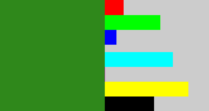 Hex color #2f881b - tree green