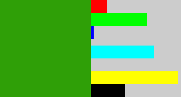 Hex color #2f9f07 - grass green