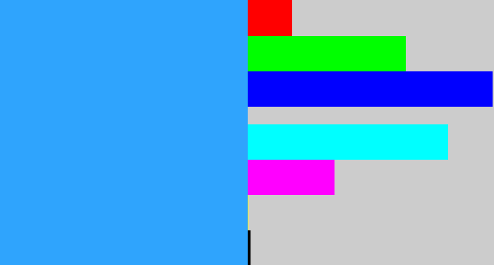 Hex color #2fa4fd - dodger blue