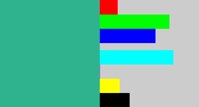 Hex color #2fb38f - greenish teal