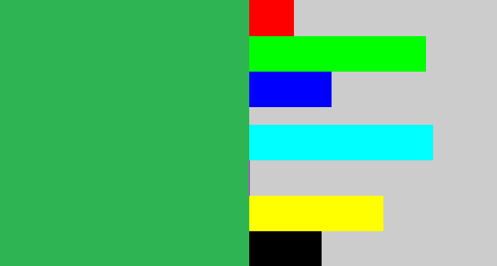 Hex color #2fb453 - medium green