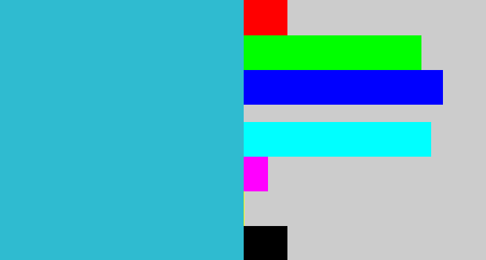 Hex color #2fbbd0 - tealish