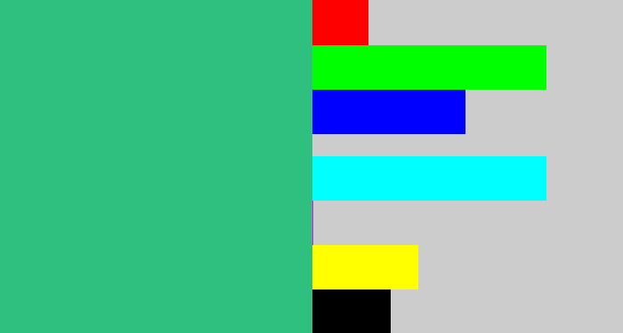 Hex color #2fbf7e - greenish teal