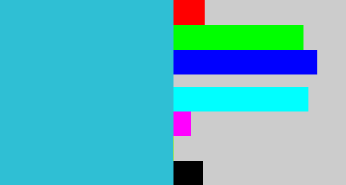 Hex color #2fbfd4 - tealish