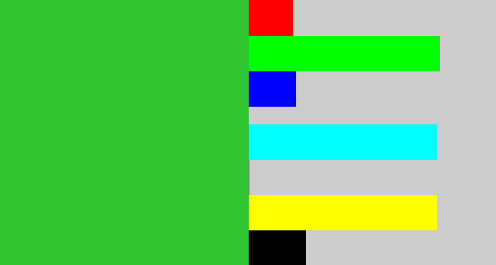 Hex color #2fc430 - medium green