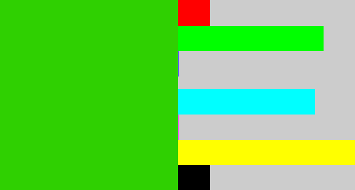 Hex color #2fd001 - vivid green