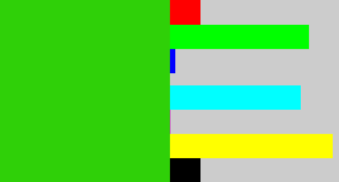 Hex color #2fd008 - vivid green