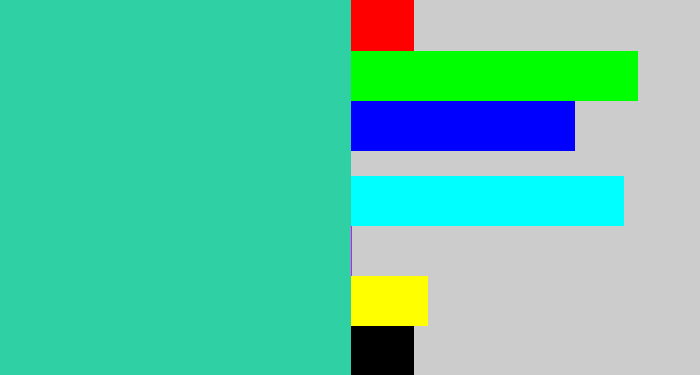 Hex color #2fd1a4 - tealish