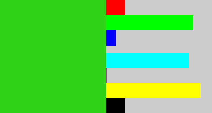 Hex color #2fd217 - vivid green