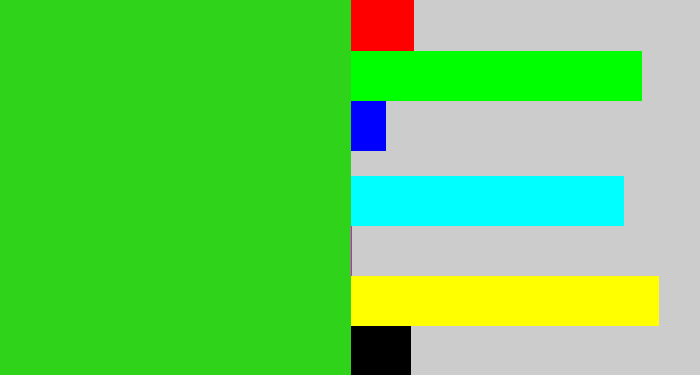 Hex color #2fd31a - vivid green