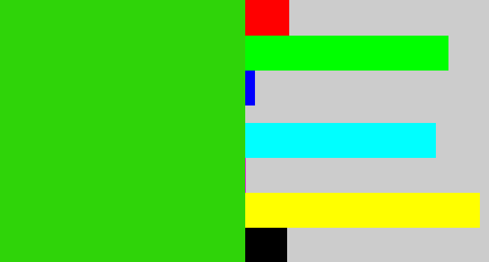 Hex color #2fd409 - vivid green