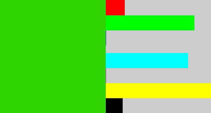 Hex color #2fd501 - vivid green