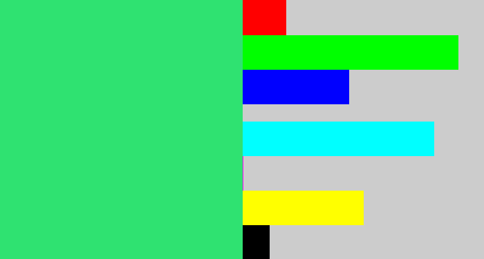 Hex color #2fe271 - weird green