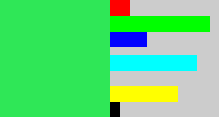 Hex color #2fe757 - bright light green