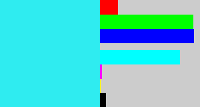 Hex color #2fecf0 - bright light blue
