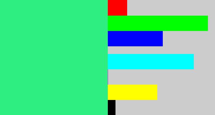 Hex color #2fee81 - weird green