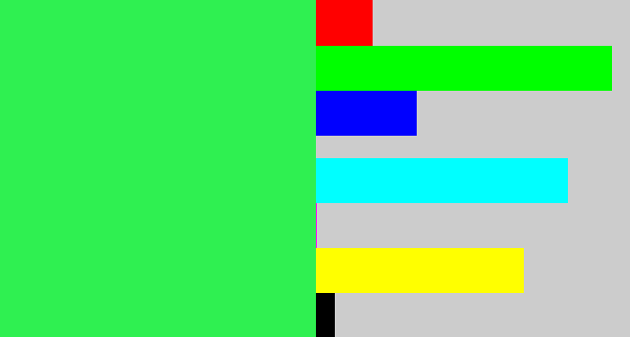 Hex color #2ff051 - bright light green