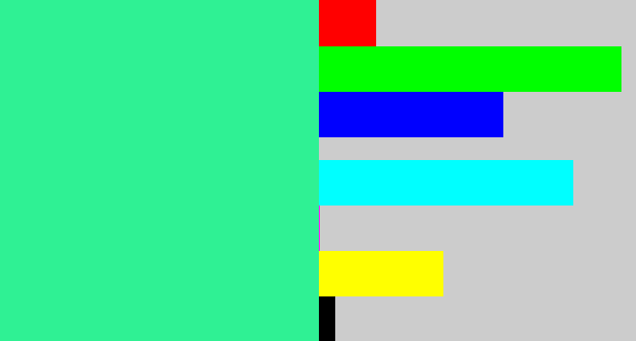 Hex color #2ff194 - wintergreen