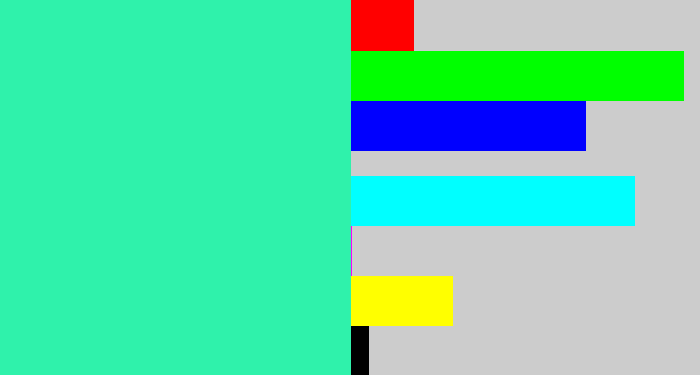 Hex color #2ff2ab - greenish cyan