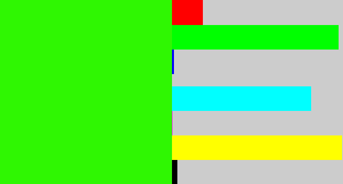 Hex color #2ff702 - vivid green