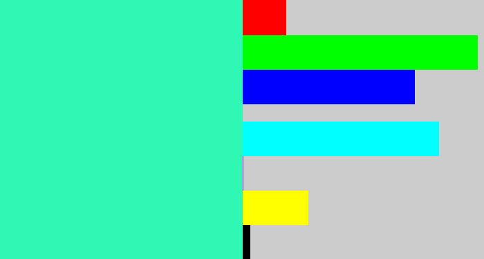 Hex color #2ff8b5 - greenish cyan