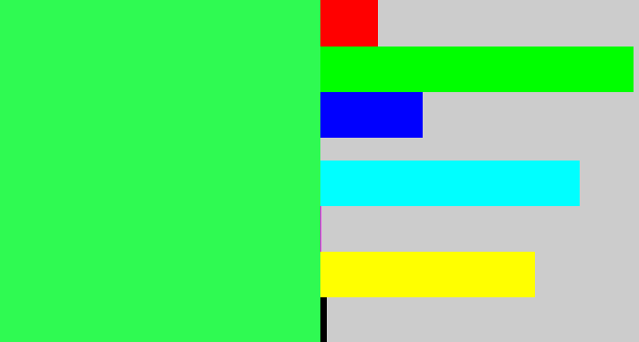 Hex color #2ffa52 - bright light green