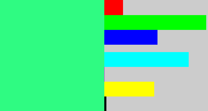 Hex color #2ffb82 - wintergreen