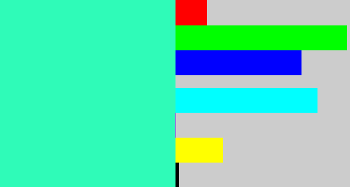 Hex color #2ffbb8 - greenish cyan