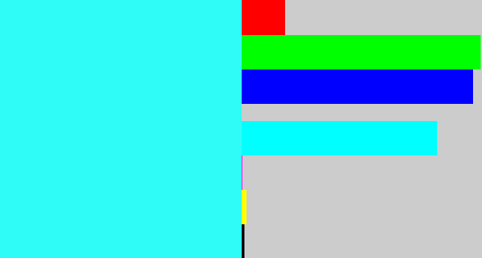 Hex color #2ffcf6 - bright light blue