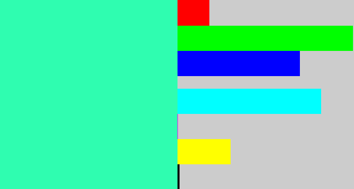 Hex color #2ffdb0 - greenish cyan