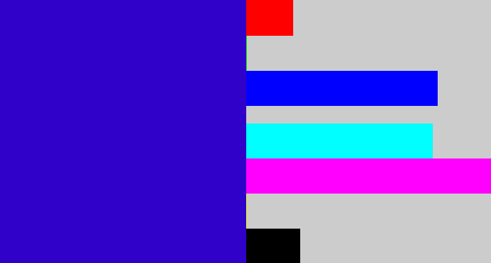 Hex color #3001c8 - ultramarine
