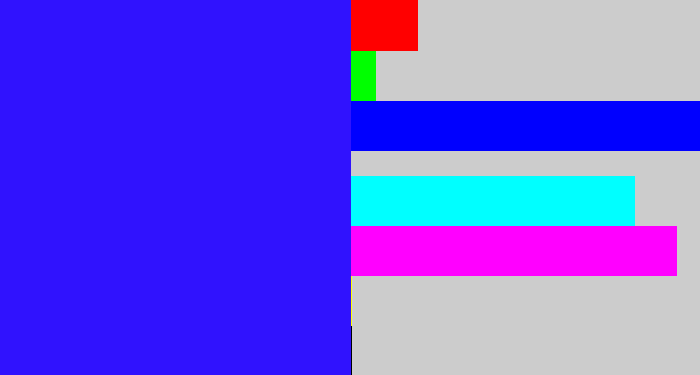 Hex color #3012fe - light royal blue