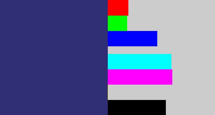 Hex color #302f76 - dark slate blue
